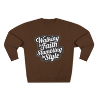 Load image into Gallery viewer, Walking In Faith Stumbling In Style Unisex Crewneck Sweatshirt
