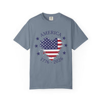 Load image into Gallery viewer, America 1776-2026 Flag Heart T-Shirt — Patriotic 4th of July Tee/Comfort Colors