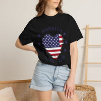 Load image into Gallery viewer, America 1776-2026 Flag Heart T-Shirt — Patriotic 4th of July Tee/Comfort Colors