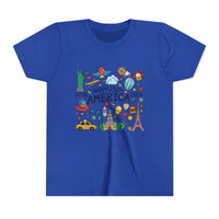 Load image into Gallery viewer, Youth Tee - "Happy 250 America" Patriotic Kids T-Shirt (1776-2026)/Comfort Colors