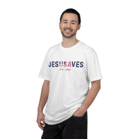 Load image into Gallery viewer, Jesus Saves Patriotic T-Shirt — USA Flag/Comfort Colors