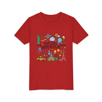 Load image into Gallery viewer, Youth Tee - "Happy 250 America" Patriotic Kids T-Shirt (1776-2026)/Comfort Colors