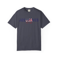 Load image into Gallery viewer, Jesus Saves Patriotic T-Shirt — USA Flag/Comfort Colors