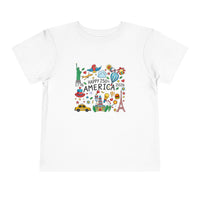 Load image into Gallery viewer, Patriotic Toddler Tee — "Happy 250th America 1776–2026" Celebration Shirt