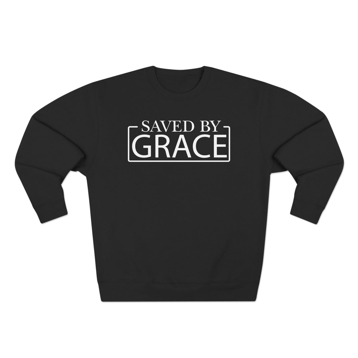 Saved By Grace 1.0 Unisex Crewneck Sweatshirt (White Lettering)