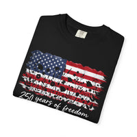 Load image into Gallery viewer, 250 Years of Freedom Flag/Flowers T-Shirt Comfort Colors
