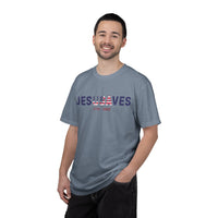 Load image into Gallery viewer, Jesus Saves Patriotic T-Shirt — USA Flag/Comfort Colors