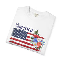 Load image into Gallery viewer, America 250 Years Flag Floral T-Shirt — God Shed His Grace/Comfort Colors