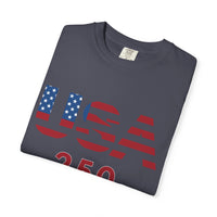 Load image into Gallery viewer, USA 250 T-Shirt — American Flag Patriotic Tee for Independence Day Celebrations/Comfort Colors
