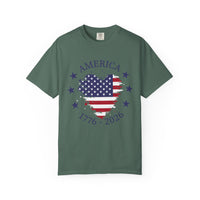 Load image into Gallery viewer, America 1776-2026 Flag Heart T-Shirt — Patriotic 4th of July Tee/Comfort Colors