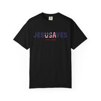 Load image into Gallery viewer, Jesus Saves Patriotic T-Shirt — USA Flag/Comfort Colors