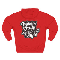 Load image into Gallery viewer, Walking In Faith Stumbling In Style Adult Unisex Hoodie (Design on Back)
