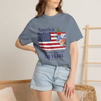 Load image into Gallery viewer, America 250 Years Flag Floral T-Shirt — God Shed His Grace/Comfort Colors