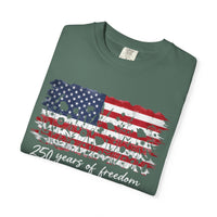 Load image into Gallery viewer, 250 Years of Freedom Flag/Flowers T-Shirt Comfort Colors