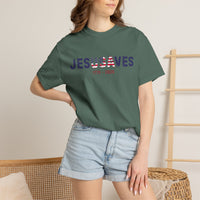 Load image into Gallery viewer, Jesus Saves Patriotic T-Shirt — USA Flag/Comfort Colors