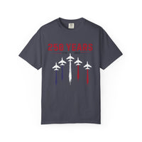 Load image into Gallery viewer, Anniversary Airshow T-Shirt — "250 Years" Jet Formation Design Comfort Colors