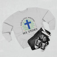 Load image into Gallery viewer, God Is Still Writing My Story Unisex Crewneck Sweatshirt (Black Lettering)
