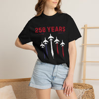 Load image into Gallery viewer, Anniversary Airshow T-Shirt — "250 Years" Jet Formation Design Comfort Colors