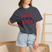 Load image into Gallery viewer, Proud to Be an American T-Shirt — Patriotic USA Flag Tee for 4th of July/Comfort Colors
