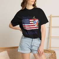 Load image into Gallery viewer, America 250 Years Flag Floral T-Shirt — God Shed His Grace/Comfort Colors