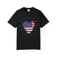 Load image into Gallery viewer, America 1776-2026 Flag Heart T-Shirt — Patriotic 4th of July Tee/Comfort Colors
