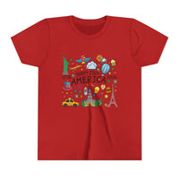 Load image into Gallery viewer, Youth Tee - "Happy 250 America" Patriotic Kids T-Shirt (1776-2026)/Comfort Colors