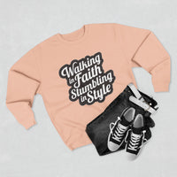 Load image into Gallery viewer, Walking In Faith Stumbling In Style Unisex Crewneck Sweatshirt
