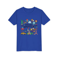 Load image into Gallery viewer, Youth Tee - "Happy 250 America" Patriotic Kids T-Shirt (1776-2026)/Comfort Colors