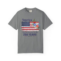 Load image into Gallery viewer, America 250 Years Flag Floral T-Shirt — God Shed His Grace/Comfort Colors