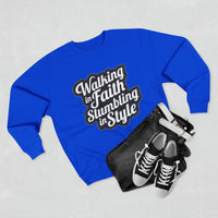 Load image into Gallery viewer, Walking In Faith Stumbling In Style Unisex Crewneck Sweatshirt
