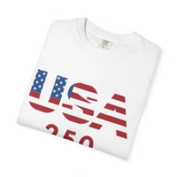 Load image into Gallery viewer, USA 250 T-Shirt — American Flag Patriotic Tee for Independence Day Celebrations/Comfort Colors