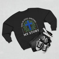 Load image into Gallery viewer, God Is Still Writing My Story Unisex Crewneck Sweatshirt (White Lettering)
