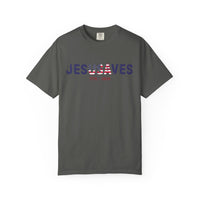 Load image into Gallery viewer, Jesus Saves Patriotic T-Shirt — USA Flag/Comfort Colors